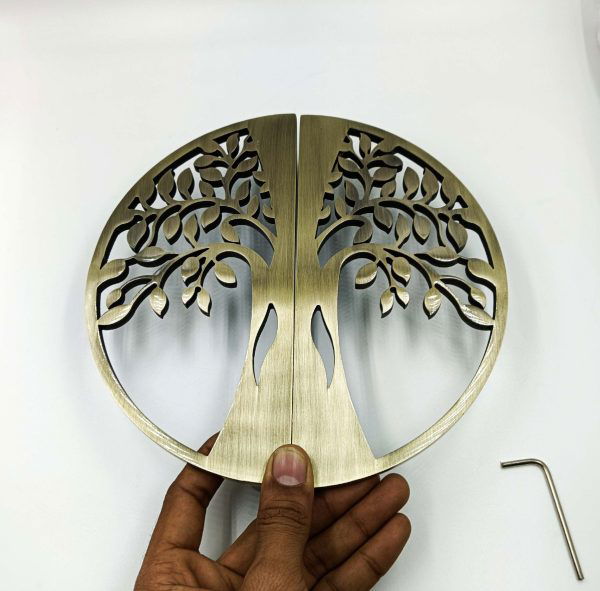 Maindoor handle antique half round double door Tree model 200mm