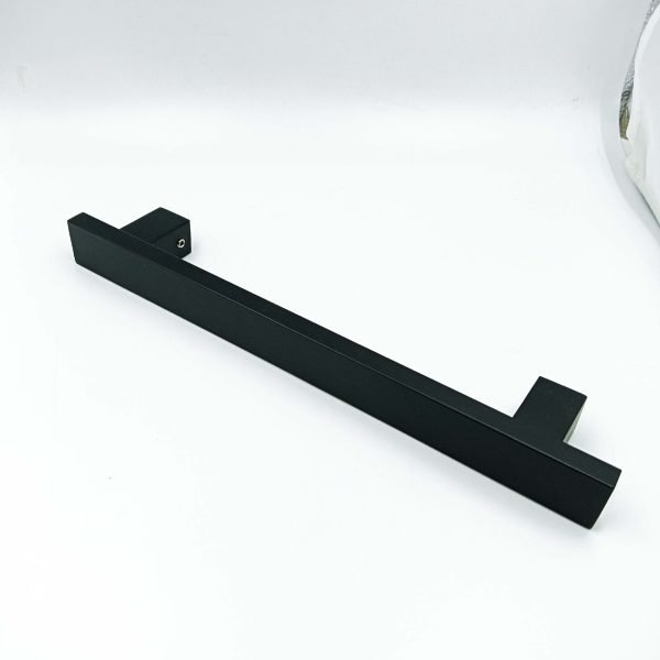 Maindoor handle Black square plain 12",16",22",26" NH-1019 25mm width matt black