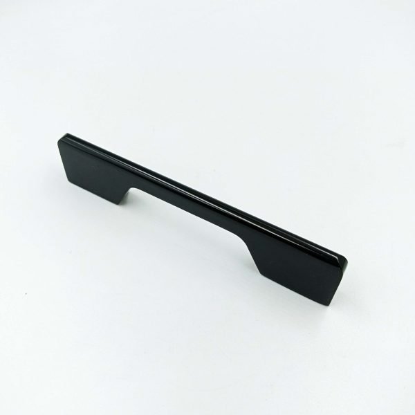 Drawer wardrobe cupboard handle black glossy 4",8",12",18",24",36" square handle slim
