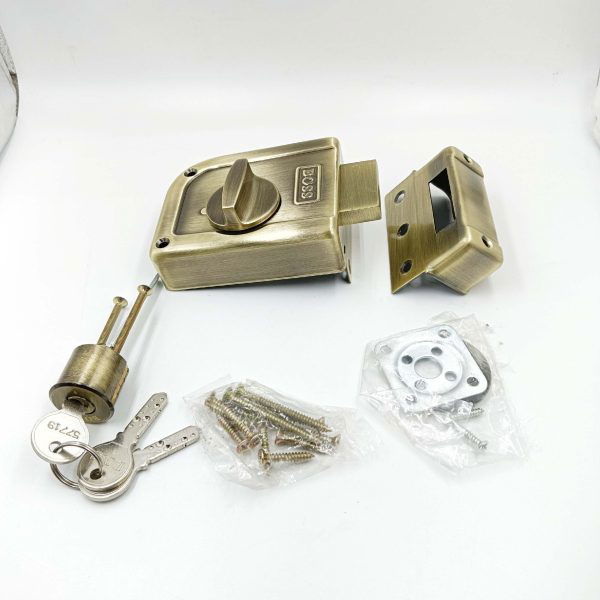 Boss maindoor lock Antique 9000 rim single dead lock 1ck knob on inside 15 years warrenty