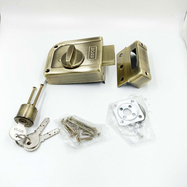 Boss maindoor lock Antique 9000 rim single dead lock 1ck knob on inside 15 years warrenty