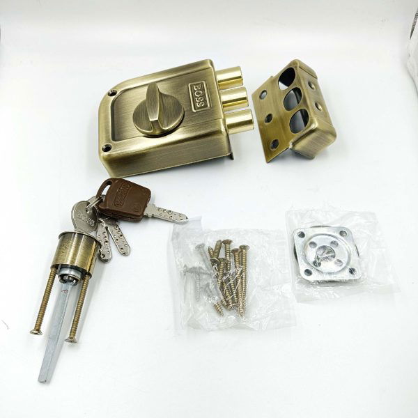 Boss maindoor lock Antique 9956 nano three dead bolt 1ck knob on inside 15 years warrenty