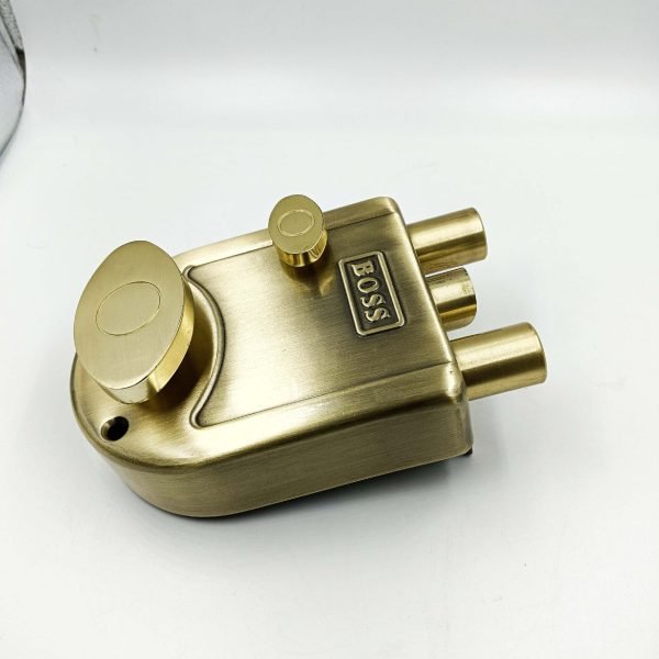 Boss maindoor lock tribolt with auto latch safty lock 9974 antique finish knob on inside 15 years warrenty