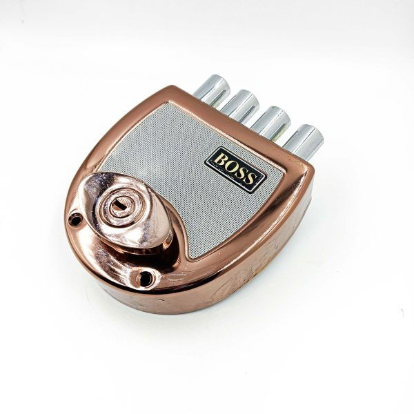 Boss maindoor lock 4 dead bolt pvd rosegold finish 9916 Ultra super bolt 2ck with classic pull handle free