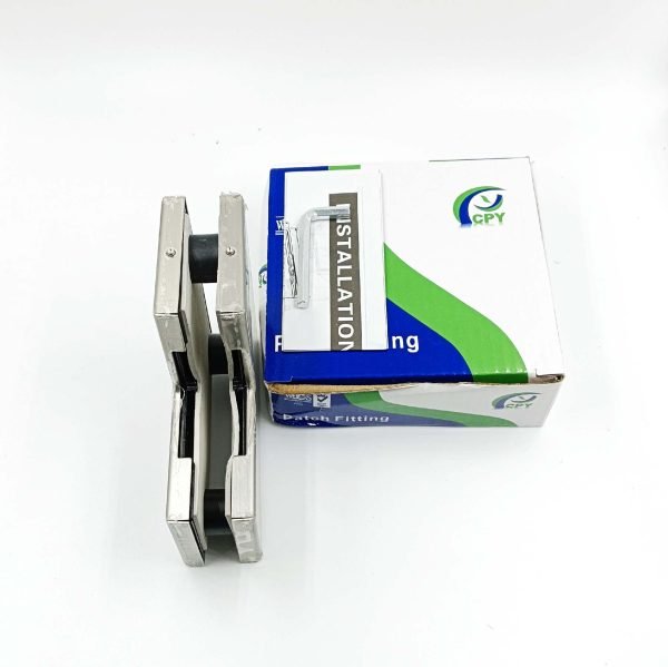 Small L Patch Connector Glass Door Fitting Accessories Heavy Stainless Steel 4"*4" for Tempered or toughened glass CPY