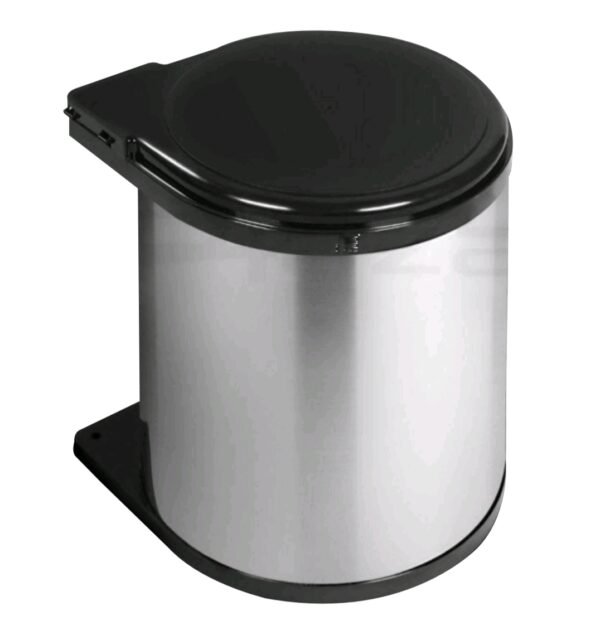 Auto Lid Dustbin Garbage Bin Stainless Steel 13 LTR Silver & Black Modular Kitchen Hardware Accessories