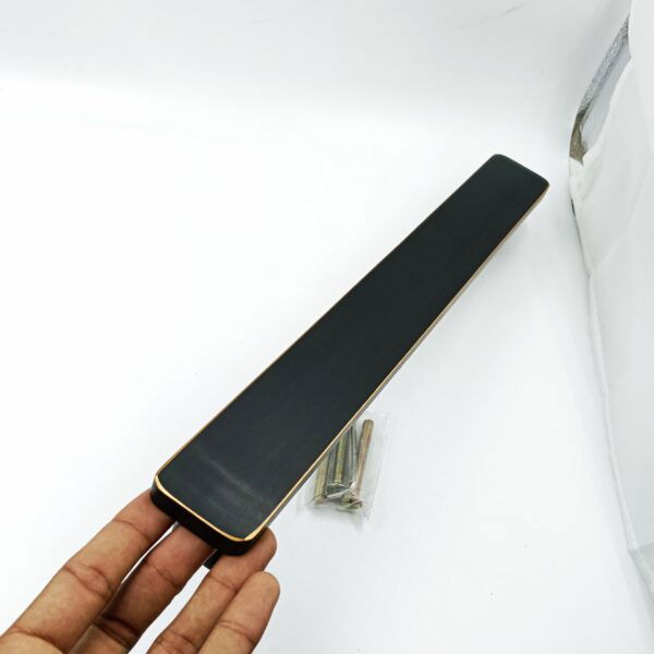 Maindoor handle plain Black matt finish 14",20" with golden line border 5112