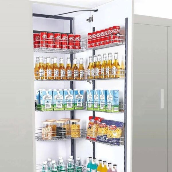 Pantry Unit Storage System steel wired 6ft (Cabinet Width 450mm 12 Baskets) MH groove premium 5 years warrenty(Stainless Steel) soft close