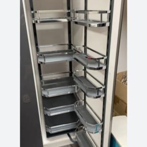 Pantry Unit Storage System steel flatline white sheet base with grey matt 6ft (Cabinet Width 450mm 12 Baskets) premium 3 years warrenty soft close
