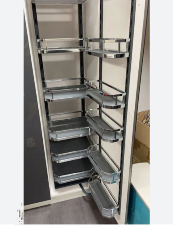 Pantry Unit Storage System steel flatline white sheet base with grey matt 6ft (Cabinet Width 450mm 12 Baskets) premium 3 years warrenty soft close