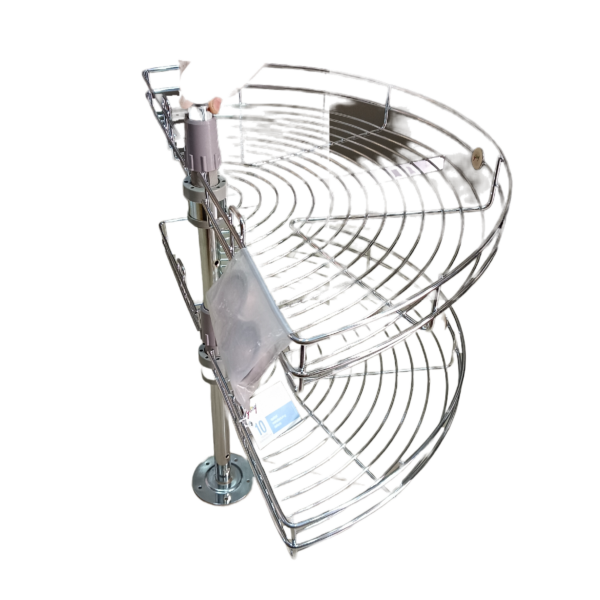 Godrej D Tray corner wire Basket Stainless Steel, 650mm diameter Modular Kitchen Cabinets