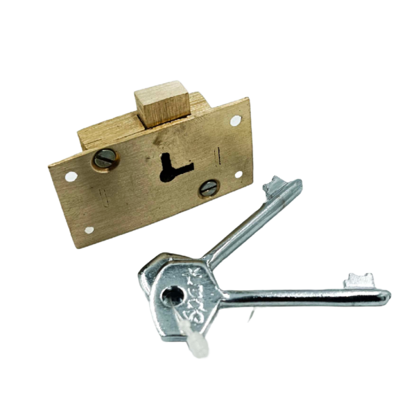 Brass cupboard lock 65mm double side lock