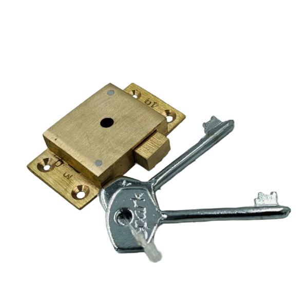 Brass cupboard lock 65mm double side lock