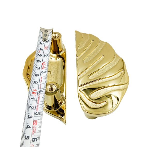 Drawer Wardrobe handle PVD gold finish leaf type 96mm (set of 2pcs)1042