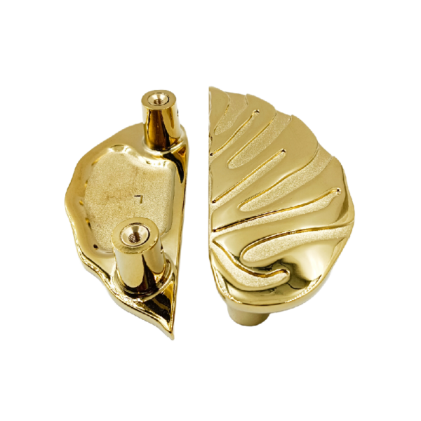 Drawer Wardrobe handle PVD gold finish leaf type 96mm (set of 2pcs)1042