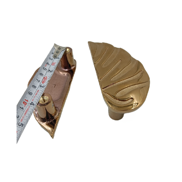 Drawer Wardrobe handle PVD Rosegold finish leaf type 96mm (set of 2pcs