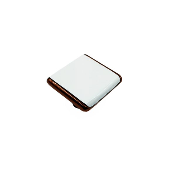 Drawer cabinet knob square white/rosegold finish 38mm best quality
