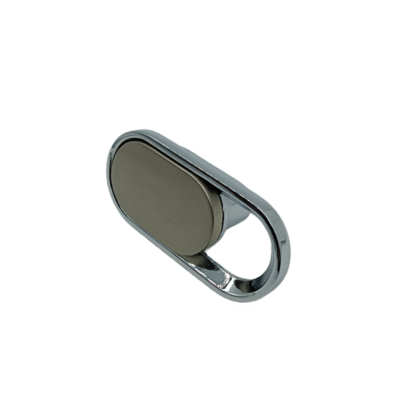 Drawer knob satin with c.p crome 75mm vertical oval with ring type small 1301