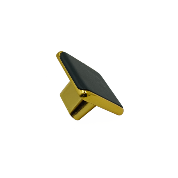 Drawer cabinet knob square black gold finish 38mm 304