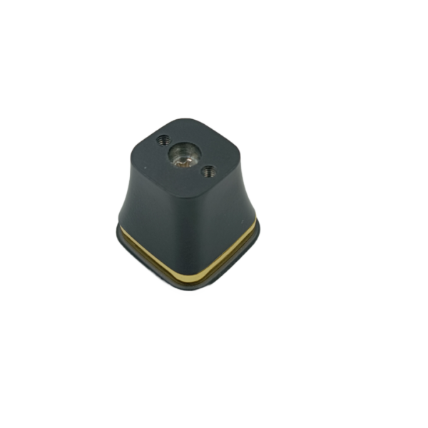 Drawer knob black with gold line square 35mm 825