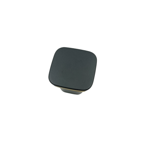 Drawer knob black with gold line square 35mm 825