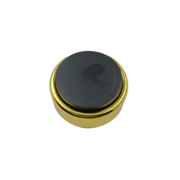 Drawer knob black with pvd golden ring 30mm round 809