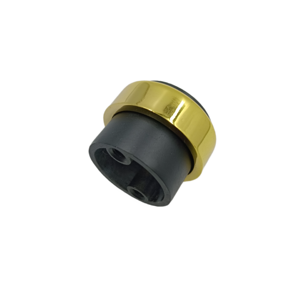 Drawer knob black with pvd golden ring 30mm round 809