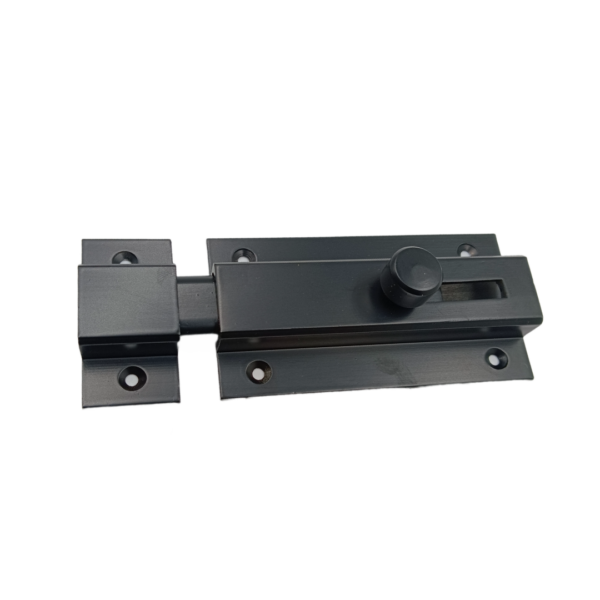 Black towerbolt Flat latch for interior doors 4" aluminium