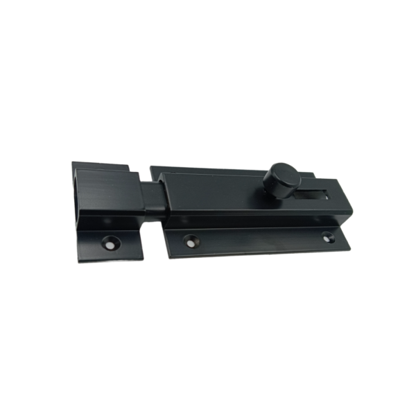 Black towerbolt Flat latch for interior doors 4" aluminium