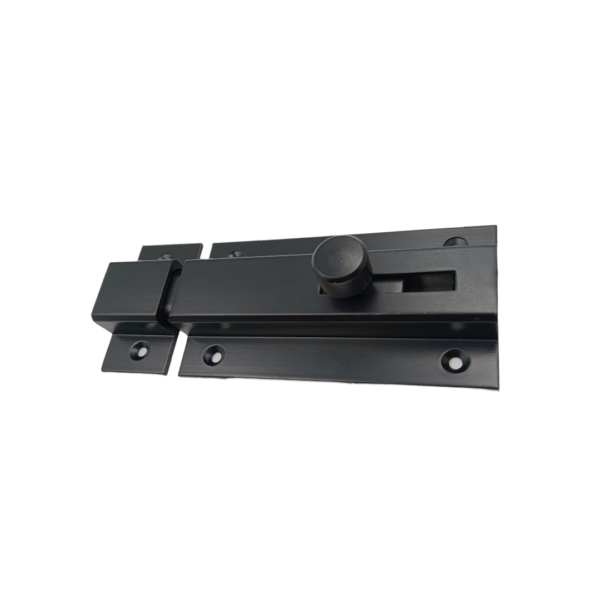 Black towerbolt Flat latch for interior doors 4" aluminium