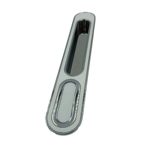 Concealed handle white c.p sliding door handle 4",8" size:4",8" finish: white with c.p premium quality