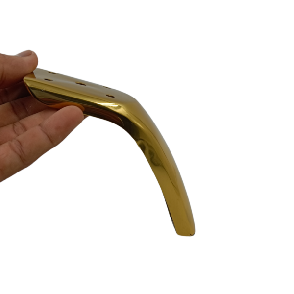 Sofa leg fancy L shape bend 4" gold finish (steel) material pure steel. fancy sofa leg.