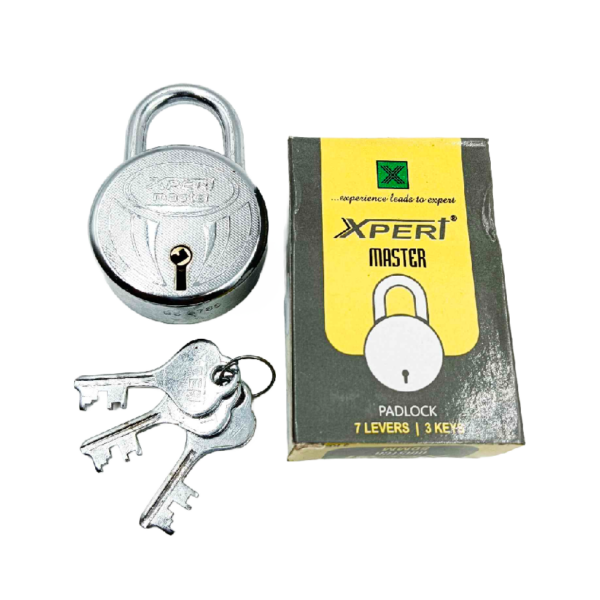 Padlock round 50mm steel 3keys xpert 7 lever double locking