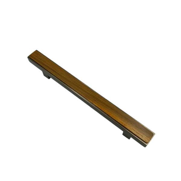 Drawer wardrobe handle wooden finish with s.s matt border 4",8",10",12",18",24" SI-076